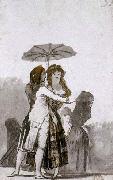 Francisco de goya y Lucientes Couple with Parasol on the Paseo oil painting on canvas